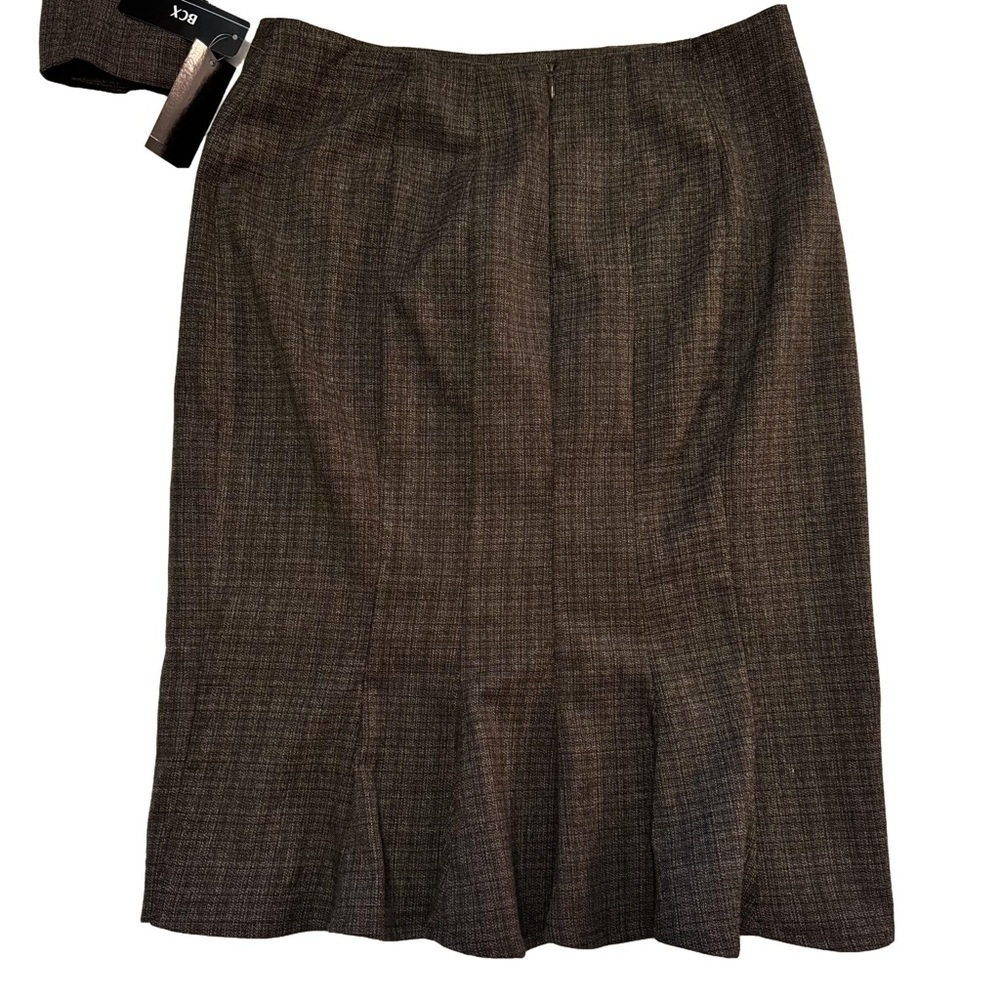 Vintage BCX Women's Brown Tweed Skirt Suit Set Skirt SZ 5 Jacket Size Large NWT - Picture 8 of 16